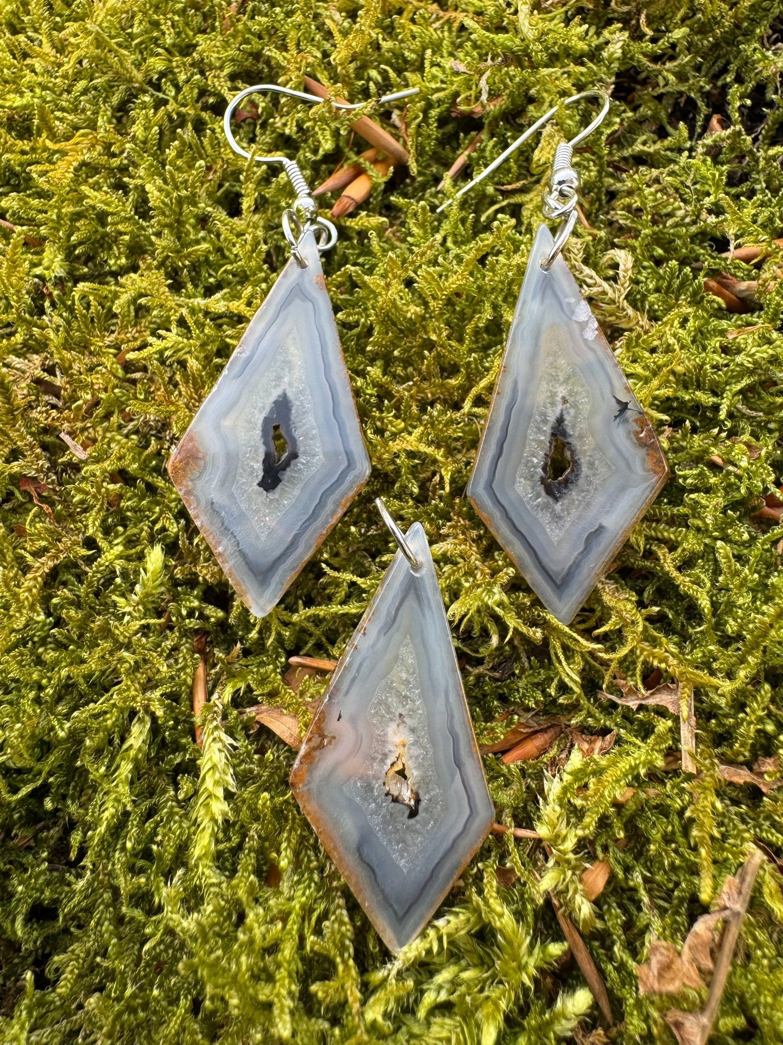 Paraiba Achat Schmuckset - Seltene Edelstein Ohrringe & Anhänger