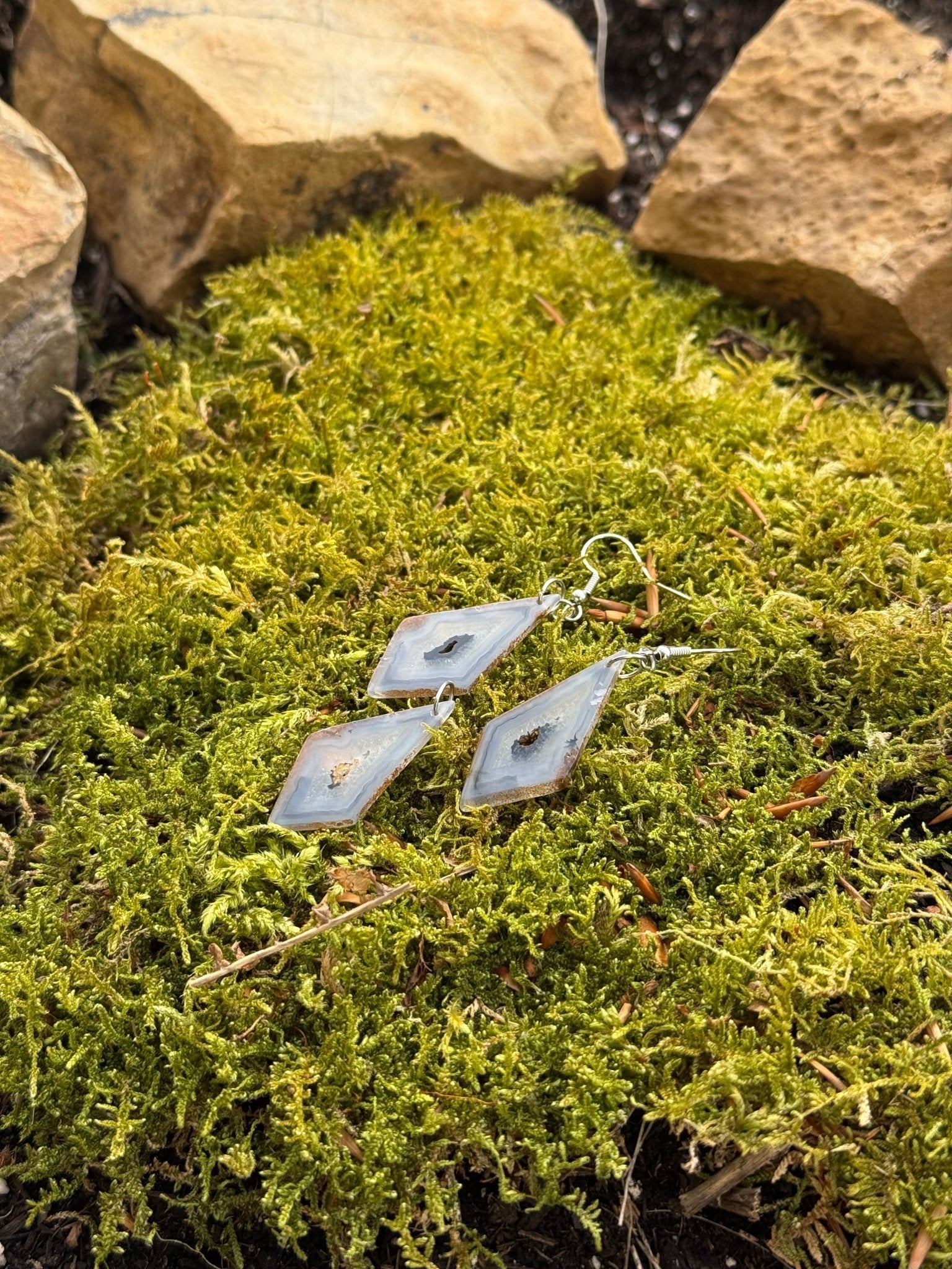 Paraiba Achat Schmuckset - Seltene Edelstein Ohrringe & Anhänger