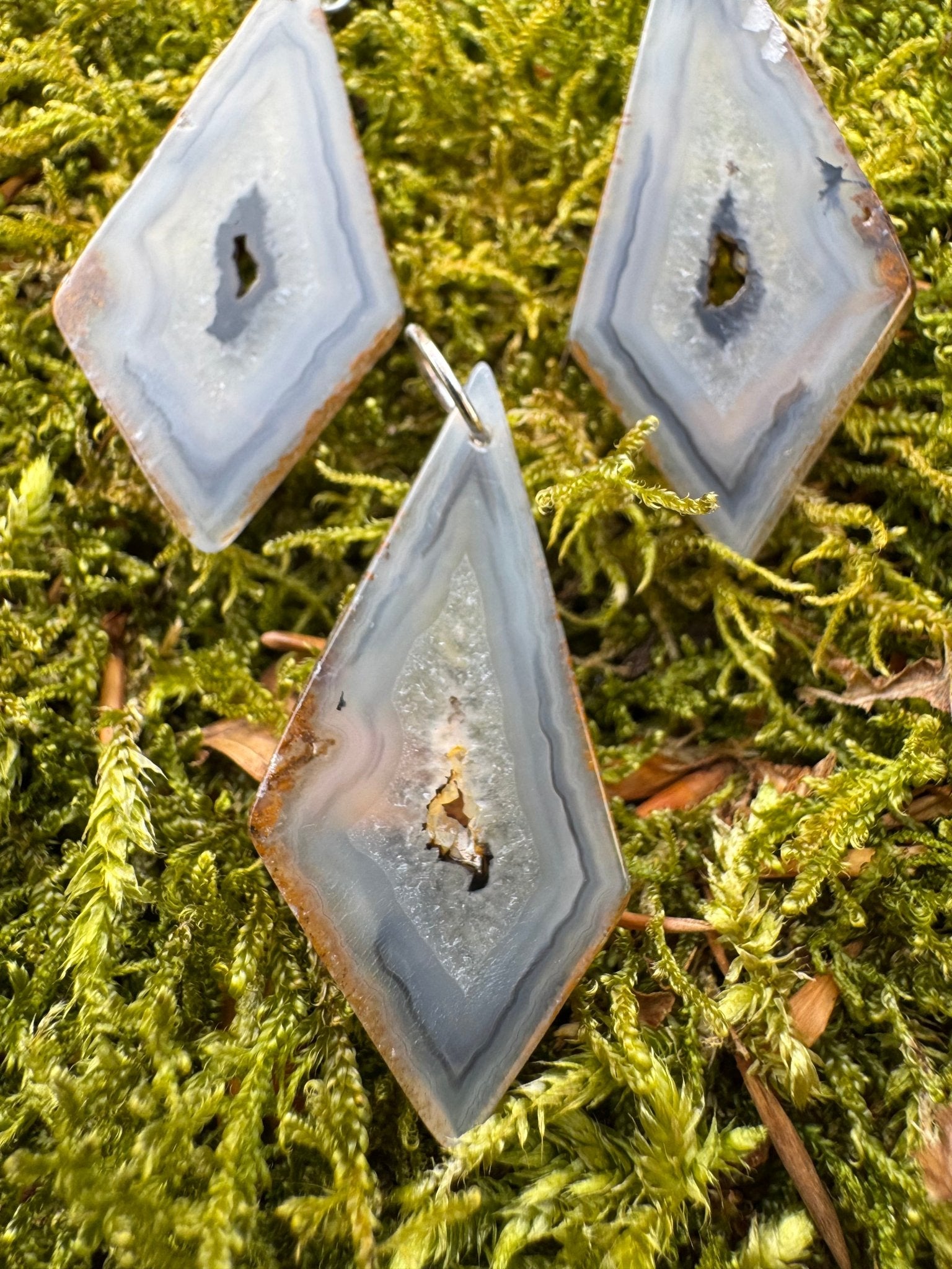 Paraiba Achat Schmuckset - Seltene Edelstein Ohrringe & Anhänger