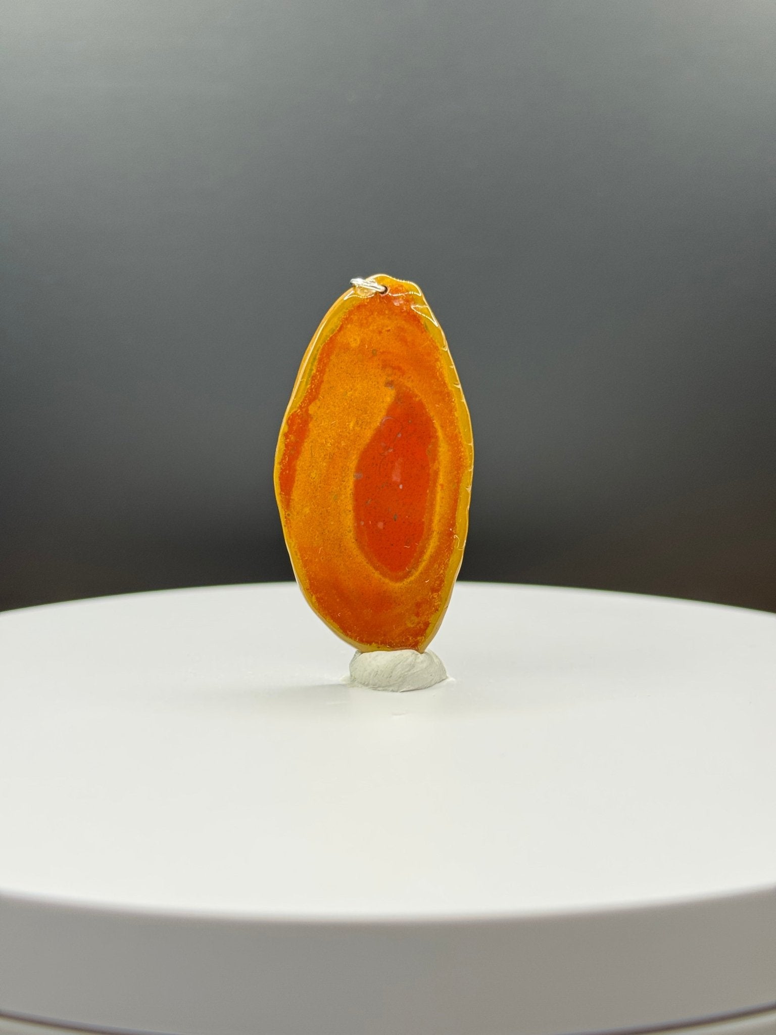 Bohnerzjaspis Anhänger viele Fossilien und Tiefenwirkung