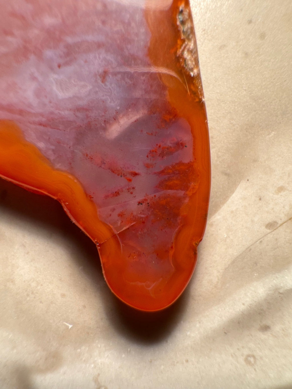 Agate pendant with bright orange