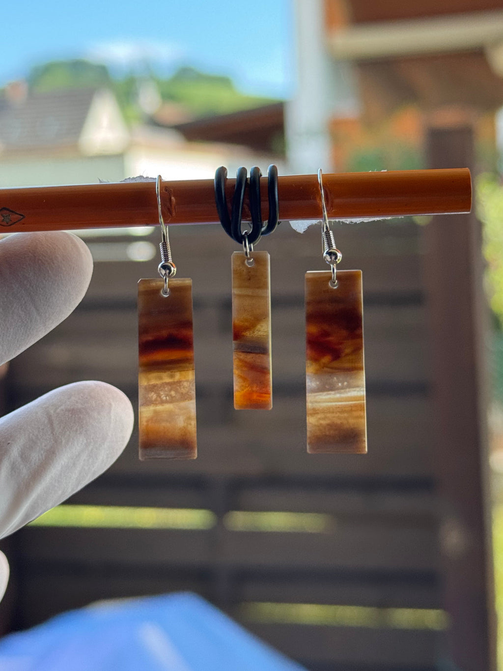 Schmuckset aus Versteinertem Holz