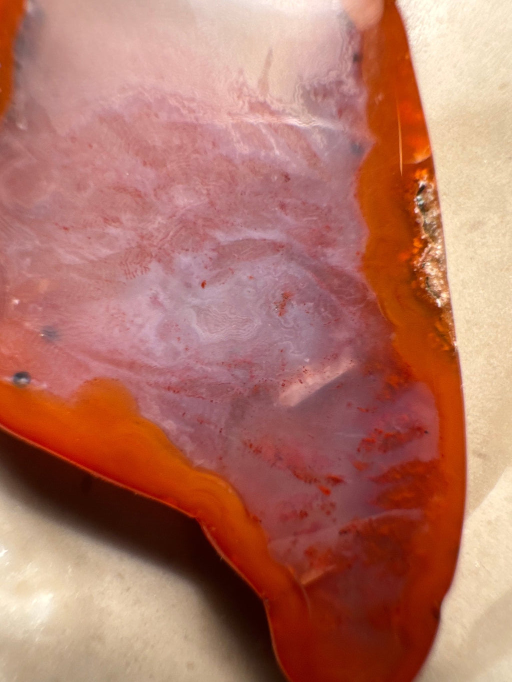 Agate pendant with bright orange