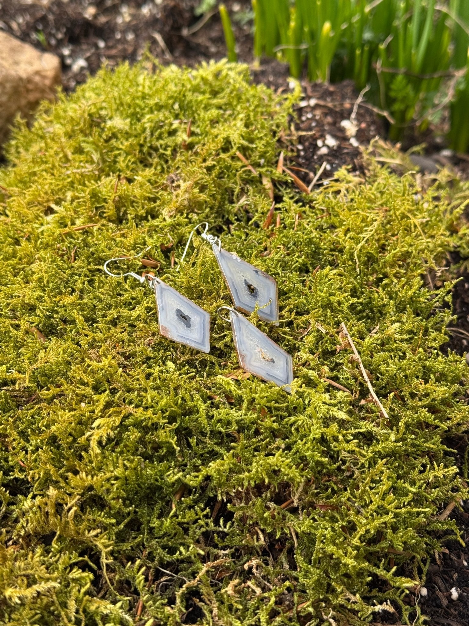 Paraiba Achat Schmuckset - Seltene Edelstein Ohrringe & Anhänger