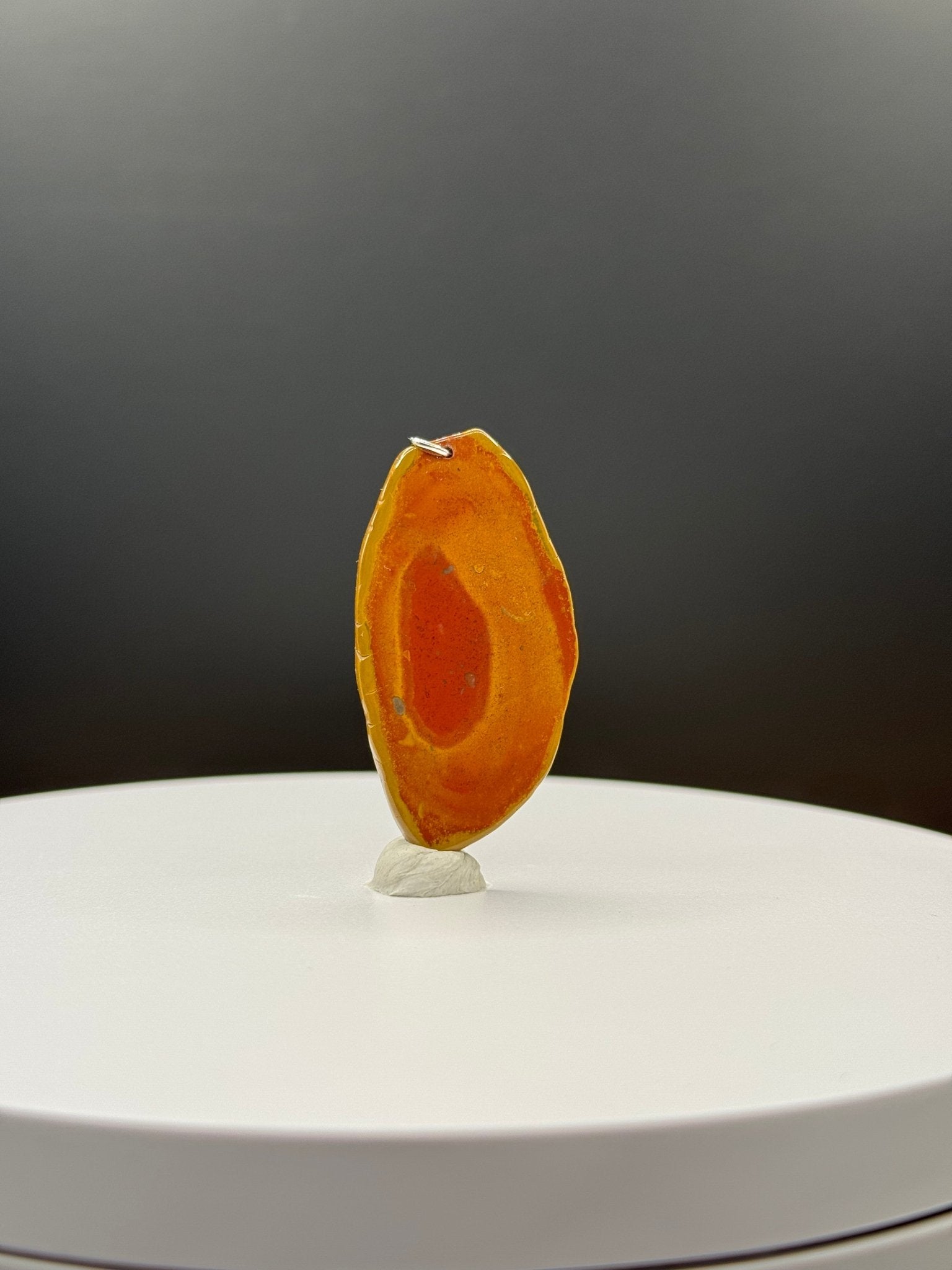 Bohnerzjaspis Anhänger viele Fossilien und Tiefenwirkung