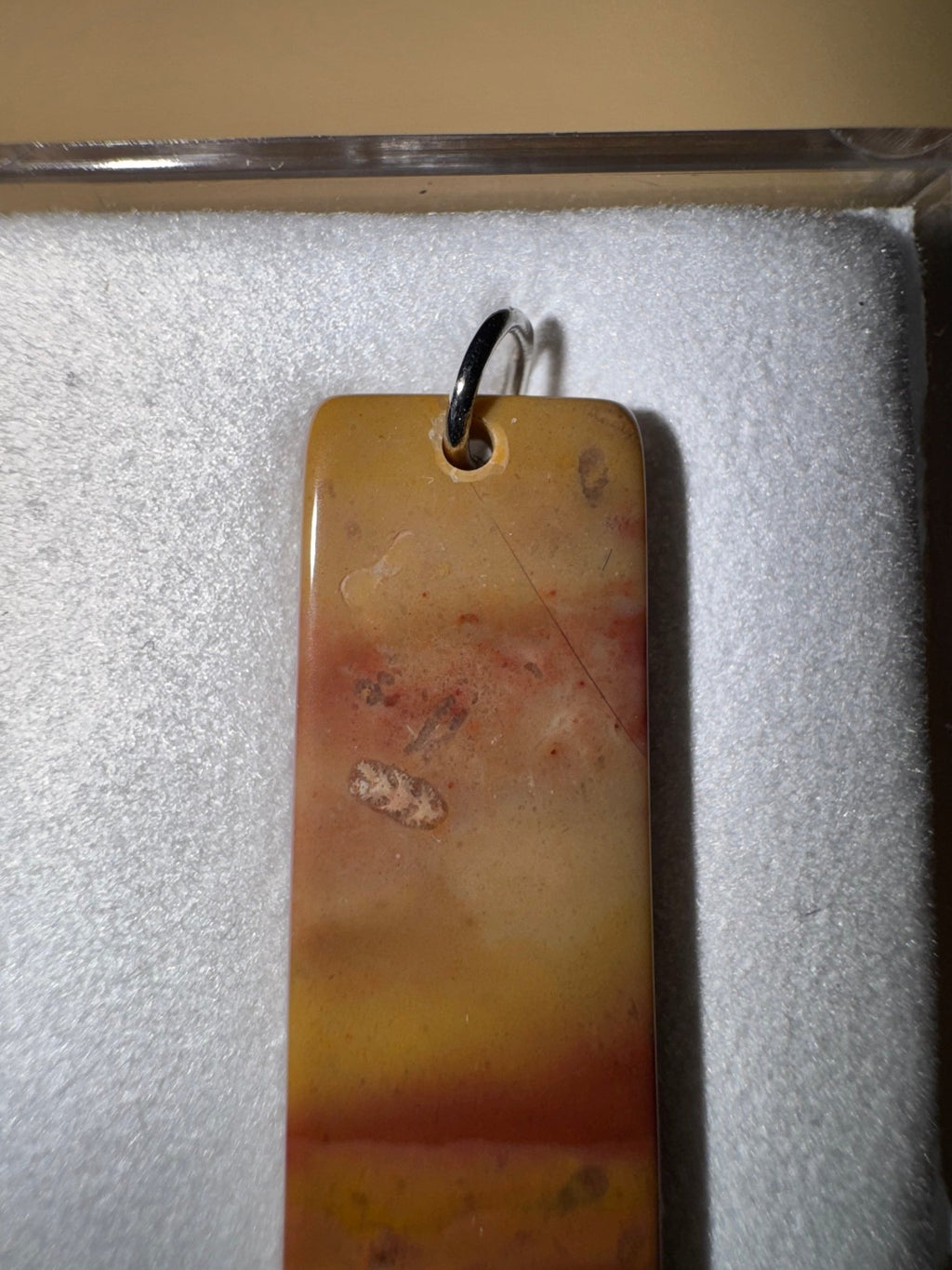 Bohnerzjaspis Anhänger mit Fossilien – Jaspis Schmuck, Naturstein handgefertigt