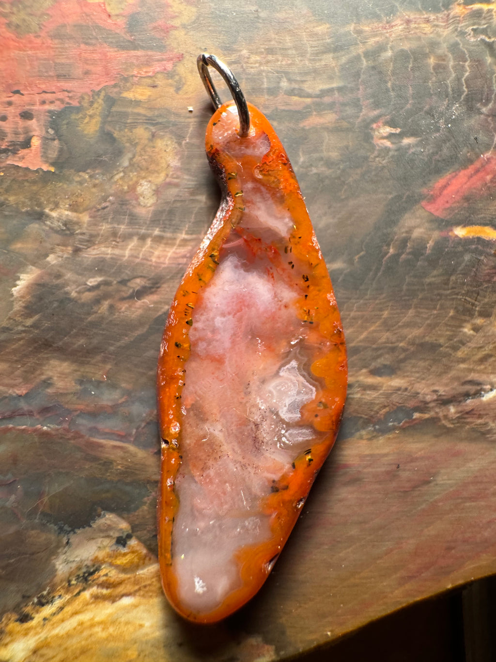 Agate pendant pseudomorphoses Morocco