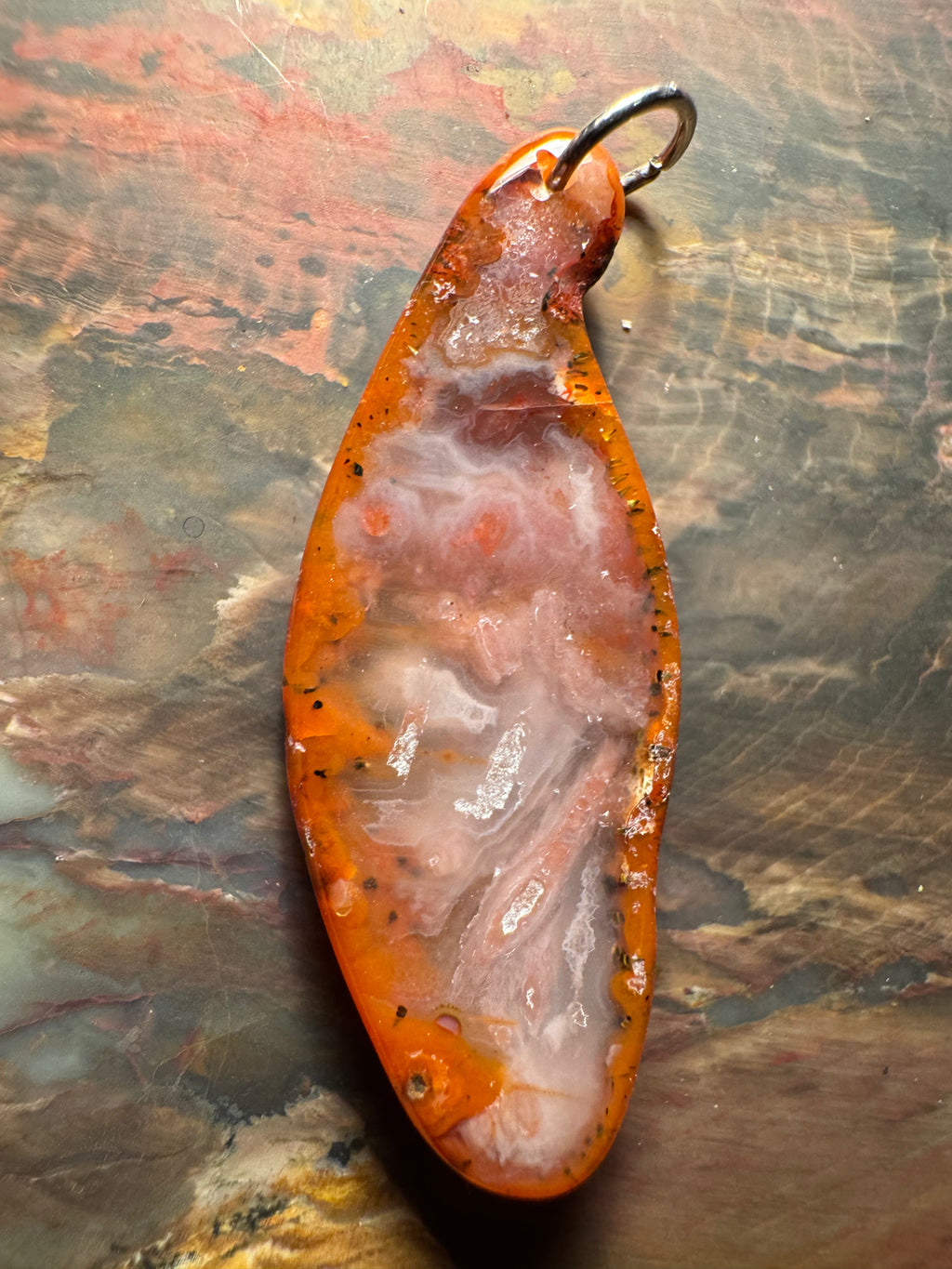 Agate pendant pseudomorphoses Morocco