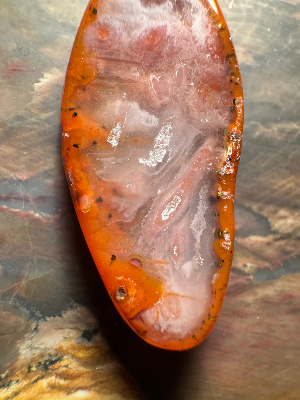 Agate pendant pseudomorphoses Morocco