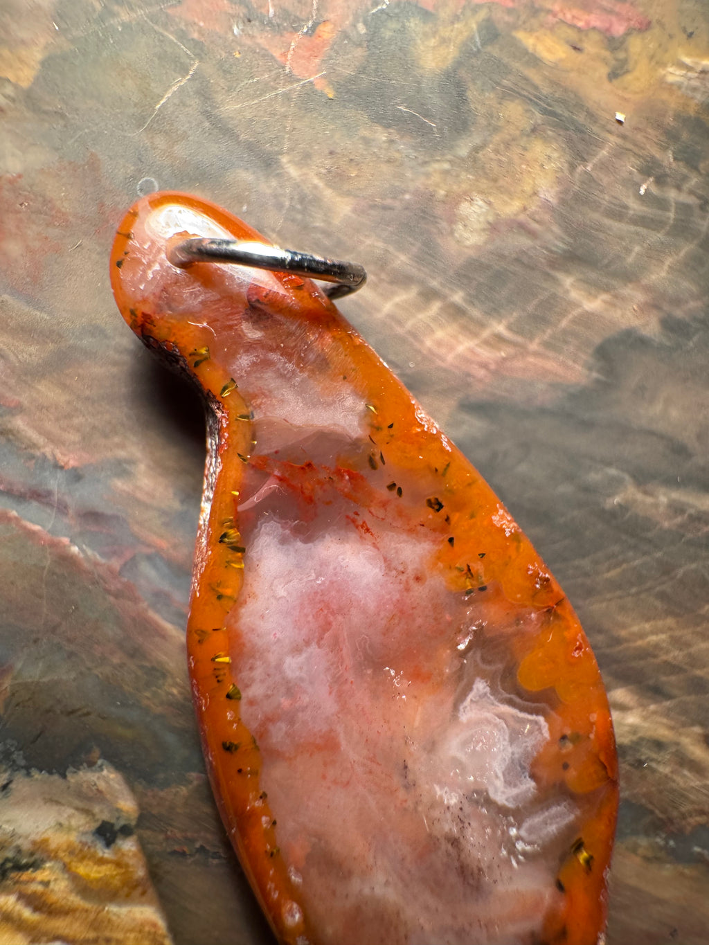 Agate pendant pseudomorphoses Morocco