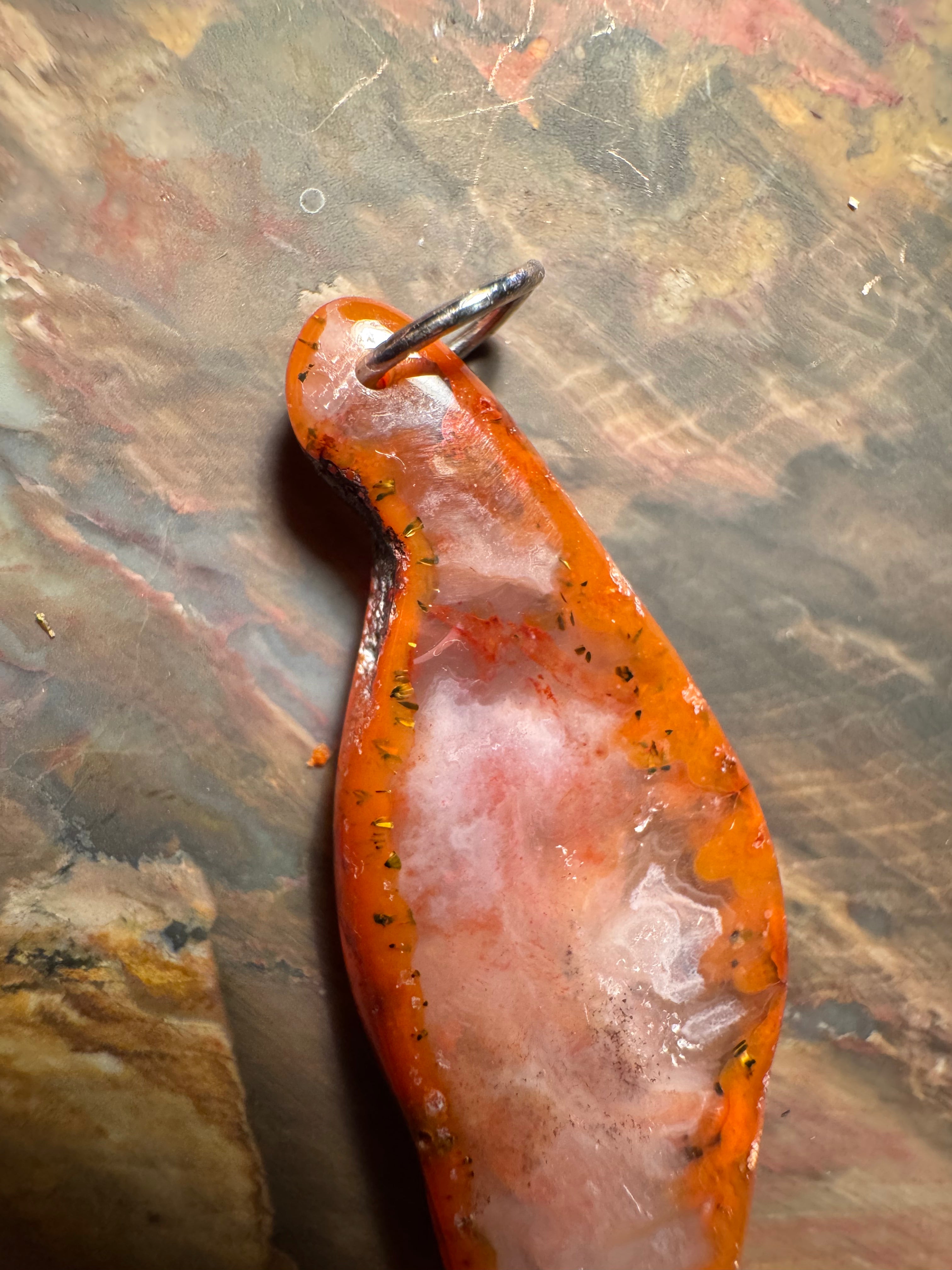 Agate pendant pseudomorphoses Morocco