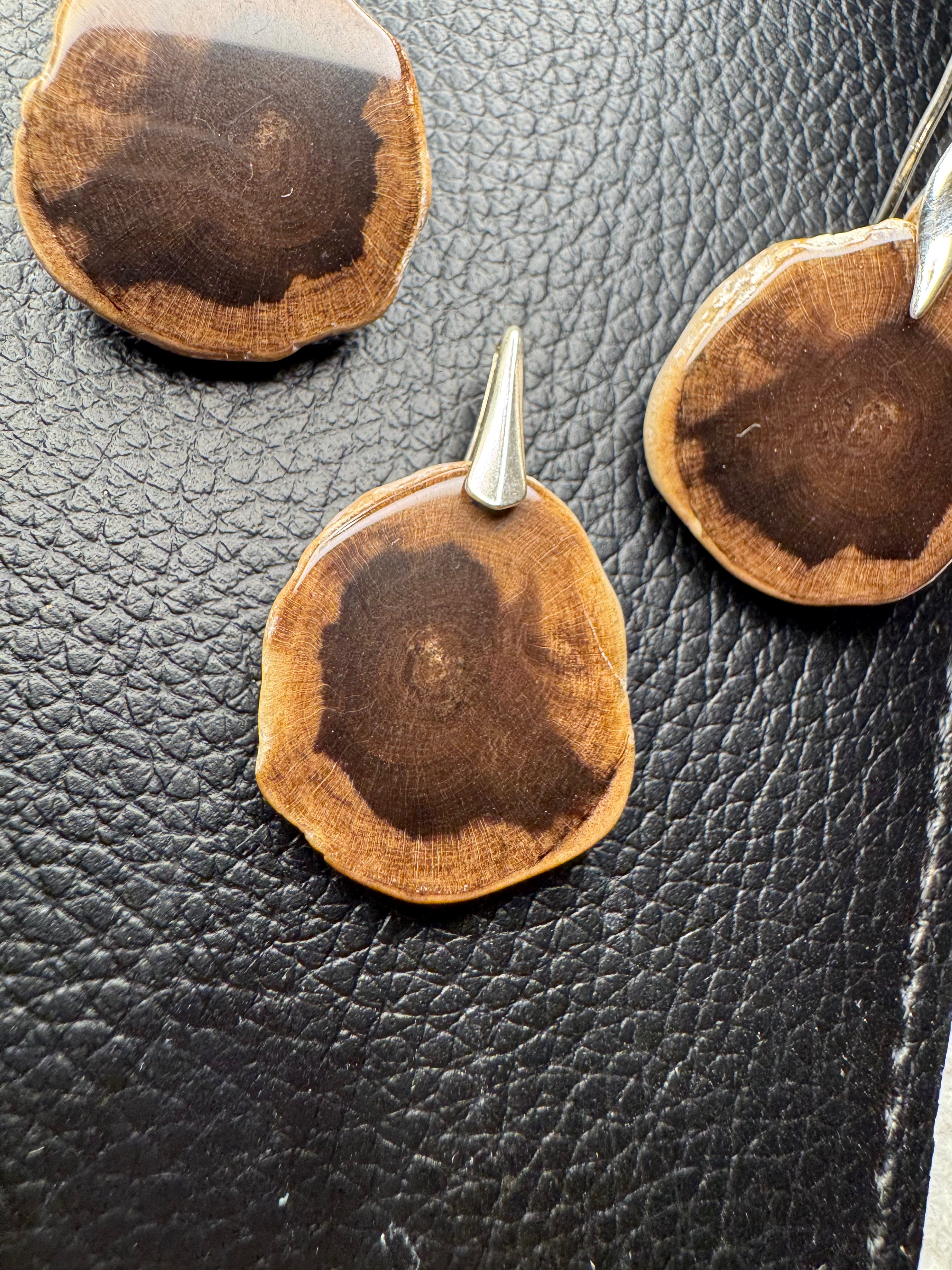 Versteinertes Holz Schmuckset 