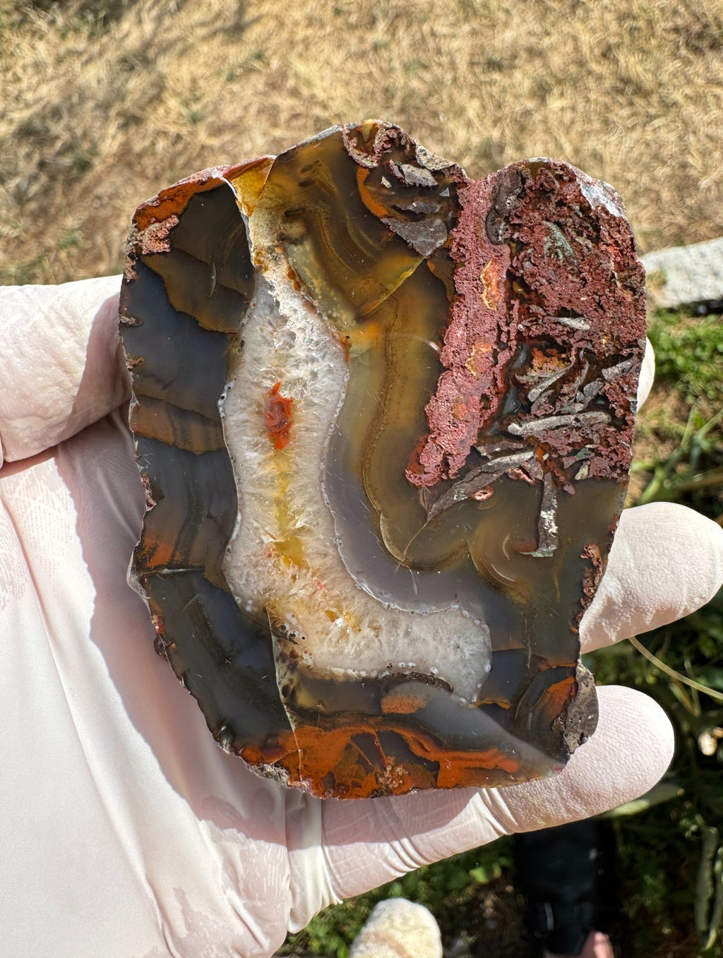Achat Flachschliff aus Südbaden, erstklassige Politur - Mineralien Manufaktur
