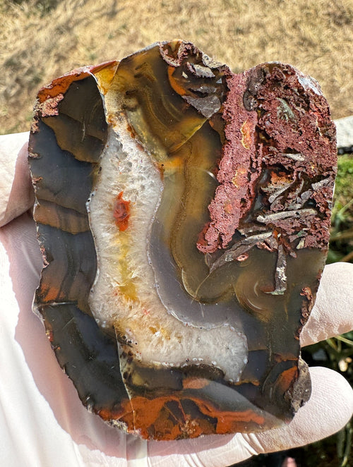 Achat Flachschliff aus Südbaden, erstklassige Politur - Mineralien Manufaktur