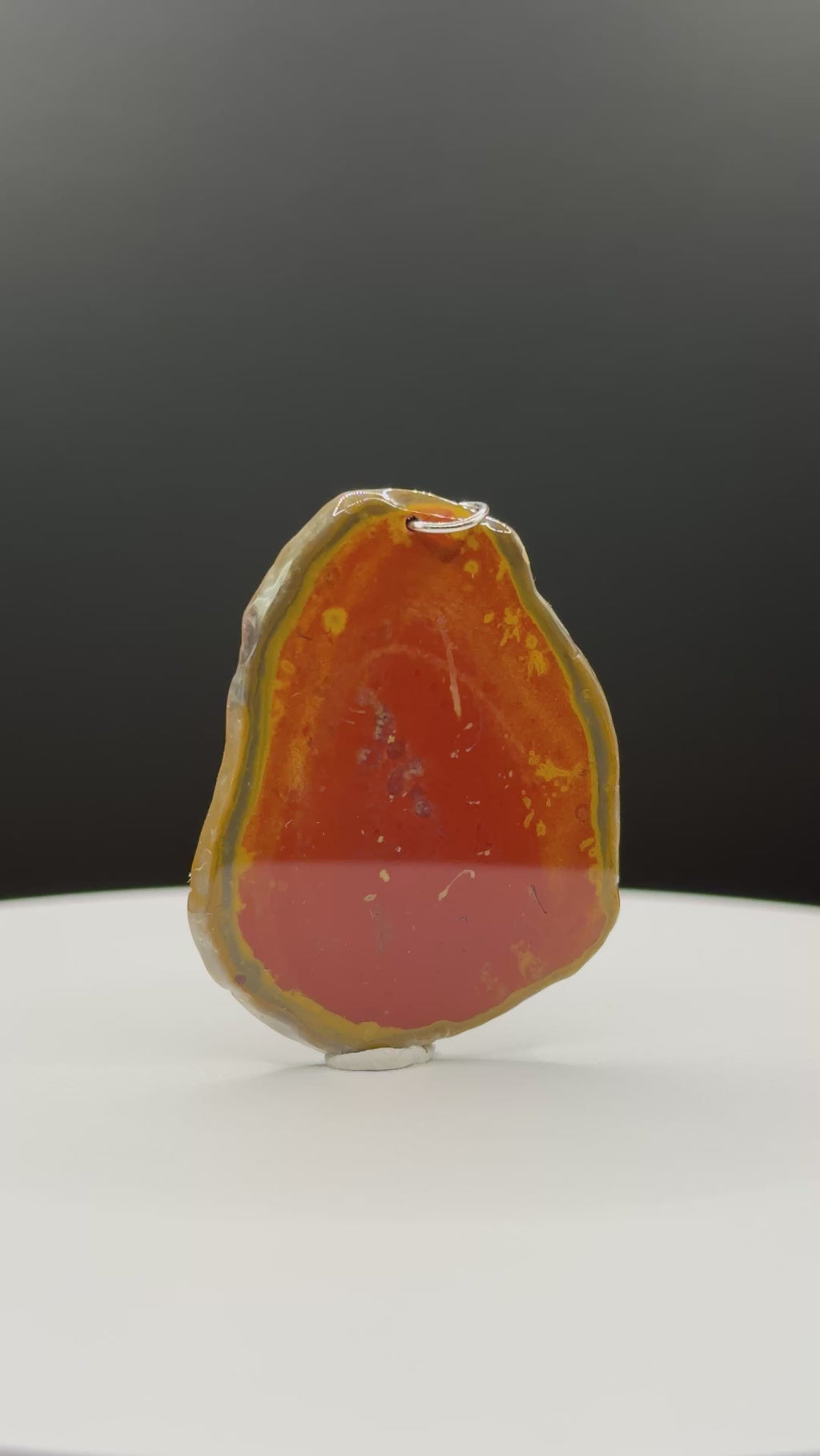 Bohnerzjaspis Anhänger viele Fossilien